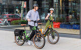 Heybike-Cityrun-Step-Thru-Commuter-Ebike-Orange-Couple-Cycling