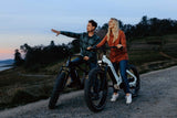 couple-watching-sunset-on-their-himiway-d5-pro-zebra-mid-drive-step-over-e-mtb